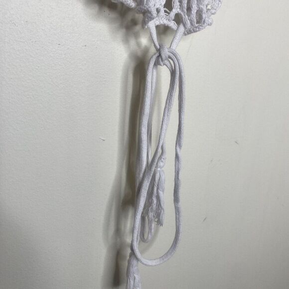 Venus White Coastal Crochet Knit Net Top Swim Cover Size Large - Picture 5 of 8